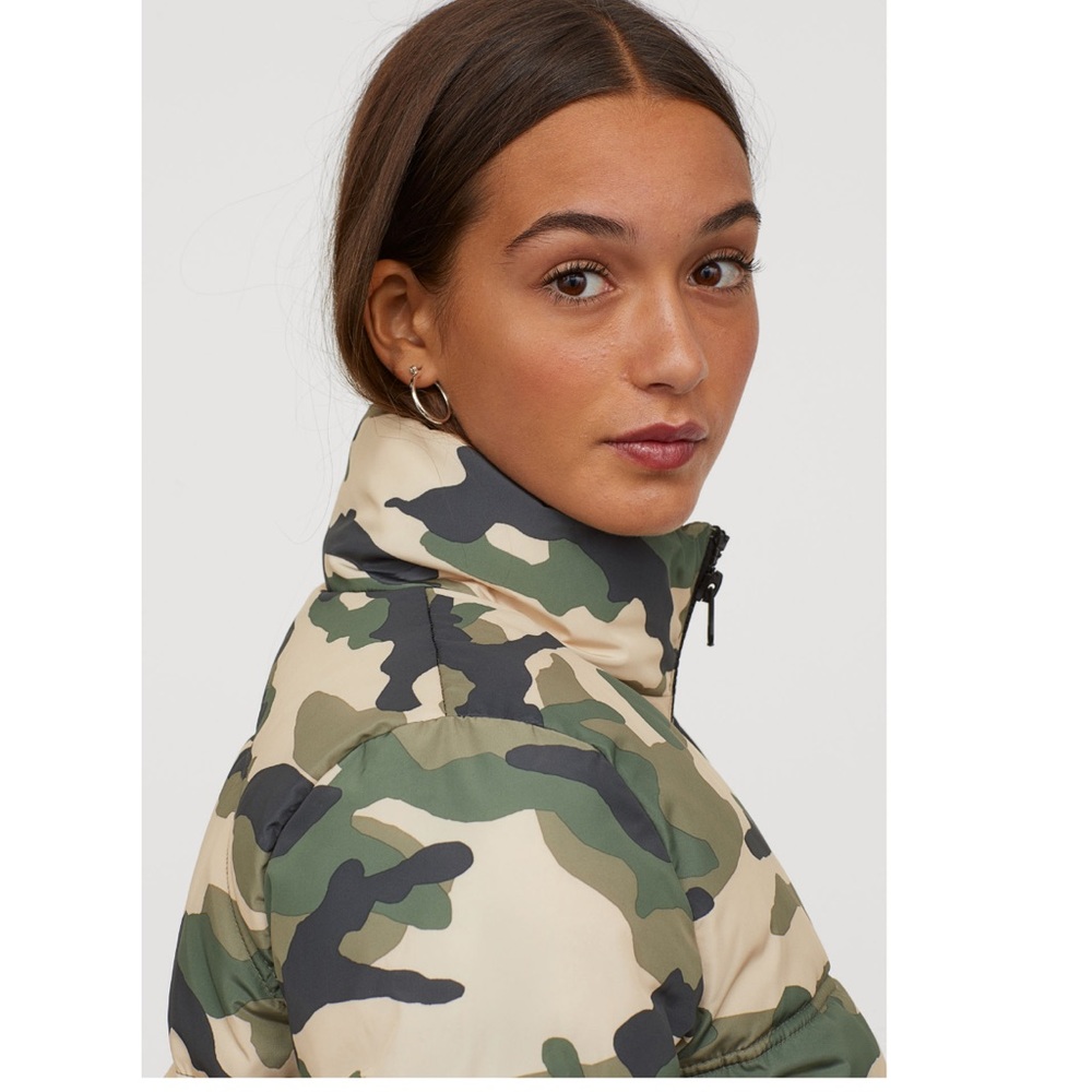 H&M Light Khaki Green Padded Jacket - Picture 5 of 8